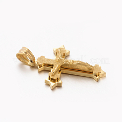 Easter Theme New Gift 201 Stainless Steel Crucifix Cross Pendants&nbsp;STAS-F010-63G
