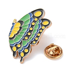 蝶エナメルピン  バックパック用合金ラペルピンバック  グリーン  38.5x24mm&nbsp;JEWB-I054-02KCG-05