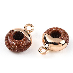 Synthetic Goldstone Flat Round/Donut Charms&nbsp;G-I347-02