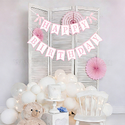 Word Happy Birthday Paper Card & Satin Bowknot Hanging Banners&nbsp;FEPA-WH0008-002