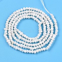 天然養殖淡水パールビーズ連売り  溝付きジャガイモ  乳白色  1.5~2x1.5~3.5mm  穴：0.5mm  約224~229個/連  14.57~14.96インチ（37~38cm）&nbsp;PEAR-N013-01