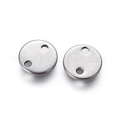 変色しにくい304ステンレススチールリンクコネクター  フラットラウンド  ステンレス鋼色  8x1mm  穴：1.4mm&nbsp;STAS-L234-029C