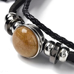 Natural Topaz Jade Multi-strand Bracelets&nbsp;BJEW-Q337-01C