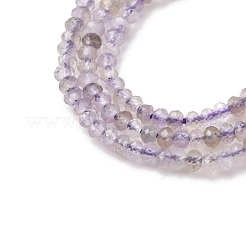 天然石アメジストビーズ連売り  多面カット  ロンデル  2x1.5mm  穴：0.5mm  約264~267個/連  15.24''~15.35''（38.7~39センチメートル）&nbsp;G-RM2025-D18-A