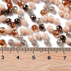 ガラスビーズ  多面カット  ロンデル  バリーウッド  4x3mm  穴：0.4mm  約820個/60g&nbsp;EGLA-A034-SM4mm-34
