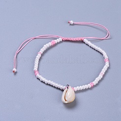 Adjustable Glass Seed Bead Braided Bead Bracelets&nbsp;BJEW-JB04283-M