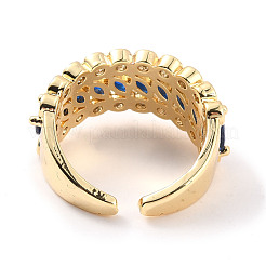 Cubic Zirconia Horse Eye Open Cuff Ring&nbsp;RJEW-C024-02G