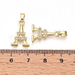 Brass Micro Pave Cubic Zirconia Pendants&nbsp;KK-T070-89G