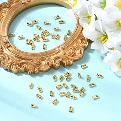 シェグレースの真鍮製コードエンド  カドミウムフリー＆ニッケルフリー＆鉛フリー  長持ちメッキ  18KGP本金メッキ  6x4mm  穴：1.8mm  内径：3mm&nbsp;XGR0073G-67B-G