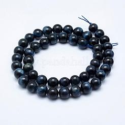 天然石タイガーアイビーズ連売り  染め＆加熱  ラウンド  6mm  穴：1mm  約61~63個/連  14.9インチ（38cm）&nbsp;G-K203-85-6mm