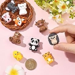 5 個 5 スタイルのシリコン焦点ビーズ  混合動物  混合図形  23~30x15~23x14~16.5mm  穴：2mm  1個/スタイル&nbsp;SIL-YW0002-29A