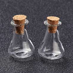 ガラス製コルクボトル  ガラスの空のウィッシングボトル  家の装飾のためのDIYバイアル  透明  1.7x2.7cm&nbsp;LS-AJEW-O032-01A