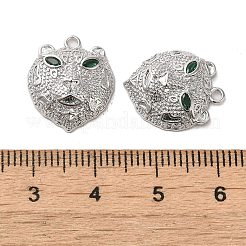 Brass Micro Pave Green Cubic Zirconia Pendants&nbsp;KK-G481-08P
