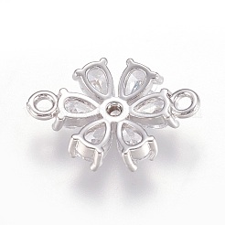 Brass Micro Pave Cubic Zirconia Links&nbsp;ZIRC-F087-10P-RS