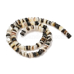 天然ブラックリップシェルビーズ連売り  フラットラウンド  6x2~4mm  穴：0.6mm  約110~116個/連  14.96''（38センチメートル）&nbsp;SHER-R100-02A