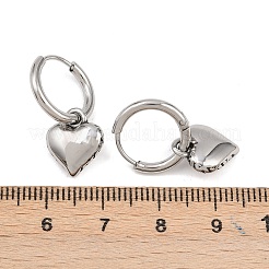 316 Surgical Stainless Heart Hoop Earrings&nbsp;EJEW-C160-17