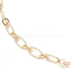 Brass Oval Figaro Chains Anklets for Women&nbsp;AJEW-AN00757