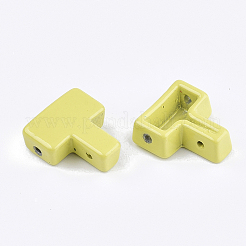 スプレー塗装合金マルチ連リンク  タイル弾性ブレスレット作り用  形状  ライトカーキ  11x12x4mm  穴：1mm&nbsp;PALLOY-T068-04-15