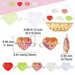 50Pcs Glass Connector Charms&nbsp;PALLOY-FZ00019
