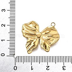 プラスチックパールペンダント  304ステンレス鋼  蝶結び  21.5x25x3mm  穴：1.8mm&nbsp;STAS-Q360-03H-G