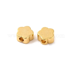 真鍮ビーズ  鉛フリー＆カドミウムフリー  花  24KGP本金メッキ  5x5x2.5mm  穴：1.2mm&nbsp;LS-KK-U024-18G
