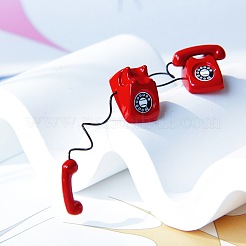 携帯電話型の合金アクリルスタッドピアス  プラチナ  レッド  11x30mm&nbsp;FS-WGD4674-01