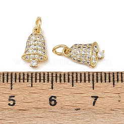 Christmas Brass Micro Pave Cubic Zirconia Charms&nbsp;KK-L255-18G-07