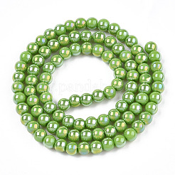 Electroplate Opaque Glass Beads Strands&nbsp;LS-GLAA-T032-P4mm-AB06
