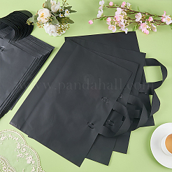 フロストPEギフトバッグ  ポリエステルハンドル付きトートバッグ  長方形  ブラック  30.5x40.5x9.5cm&nbsp;ABAG-WH0039-73B