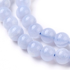Grade AA Natural Blue Lace Agate Beads Strands&nbsp;G-F222-30-4mm