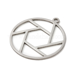 変色しない201ステンレススチールペンダント  フラットラウンド  ステンレス鋼色  30x27x1mm  穴：1.6mm&nbsp;STAS-B049-20P
