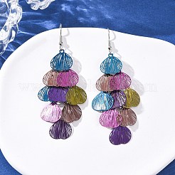 430 Stainless Steel Heart Dangle Earrings&nbsp;EJEW-A137-09P-02