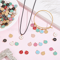 8 Bags 8 Colors Initial Letter A~Z Alphabet Enamel Charms&nbsp;ENAM-BM0001-11
