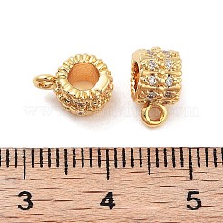 Brass Micro Pave Clear Cubic Zirconia Tube Bails&nbsp;KK-S394-06F