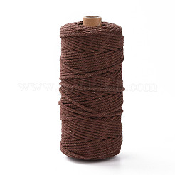 工芸品の編み物用の綿糸  サドルブラウン  3mm  約109.36ヤード（100m）/ロール&nbsp;KNIT-PW0001-01-13