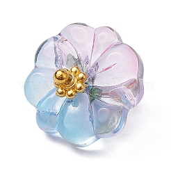 Transparent Glass Flower with Acrylic Leaf Pendants&nbsp;PALLOY-JF02260
