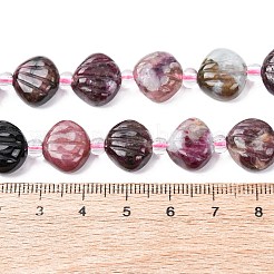 天然トルマリンの彫刻ビーズ連売り  シェル形状  シードビーズで  12~13x13~14x4~7mm  穴：0.8~1mm  約26個/連  15.35''（39センチメートル）&nbsp;G-H339-A01-01