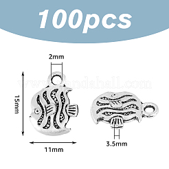 100PCS Alloy Fish Charms&nbsp;TIBEP-DC0001-27