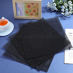 プラスチックメッシュキャンバスシート  刺繍用  アクリル毛糸クラフト  ニットとかぎ針編みのプロジェクト  正方形  ブラック  301x298x1.3mm&nbsp;DIY-WH0349-220C-02