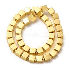 電気メッキガラスビーズセット  キューブ  黄金メッキ  8~8.5x8~8.5x8~8.5mm  穴：1.2mm  約40個/連  15.75''（40センチメートル）&nbsp;EGLA-F166-03B-G