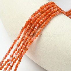 天然南赤瑪瑙ビーズ連売り  ラウンド  2~2.5mm  穴：0.5mm  約170~220個/連  15.16~15.75''（38.5~40センチメートル）&nbsp;G-B090-A04-01