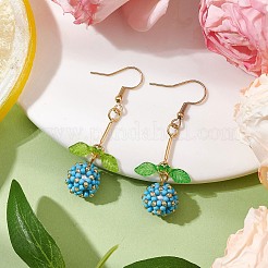 Handmade Glass Seed Beads Pendants Dangle Earrings&nbsp;EJEW-MZ00245-03