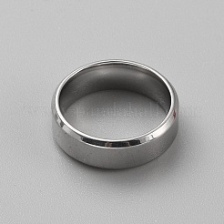 ステンレス スチール シンプル プレーン バンド リング レディース  ステンレス鋼色  内径：15.3mm&nbsp;RJEW-WH0015-04A