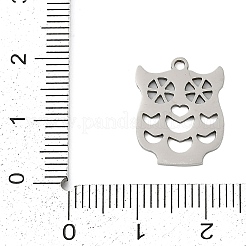 ステンレスペンダント201個  フクロウのチャーム  ステンレス鋼色  17x13.5x1mm  穴：1.4mm&nbsp;STAS-F316-06P-05