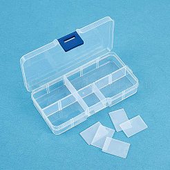 長方形のプラスチックビーズ保存容器  10のコンパートメント  ミックスカラー  6.8x12.9x2.2cm  1pc /カラー  5個/セット&nbsp;CON-PH0001-14
