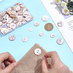 120Pcs 6 Styles Dyed Natural Shell Buttons&nbsp;BUTT-ME0001-42