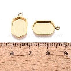 304 Stainless Steel Pendant Cabochon Component&nbsp;STAS-Q113-24B-G