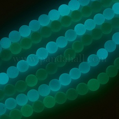 合成蓄光ストーンビーズ連売り  ラウンド  8mm  穴：1.2mm  約50個/連  15インチ（38.3cm）&nbsp;G-L391-03B