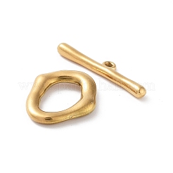 イオンプレーティング（IP）304ステンレススチールマンテル  オーバル  18KGP本金メッキ  19.5x17x3mm  バー：6x27x2.5mm  穴：1.5mm&nbsp;STAS-A092-04A-G
