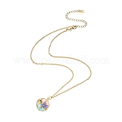 3Pcs 3 Styles Flower Alloy Enamel Pendant 304 Stainless Steel Cable Chain Necklaces for Women&nbsp;NJEW-JN05551
